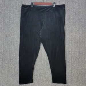 Cuddl Duds Lounge Pants Womens 3X Black Double Plush Velour Elastic Waist